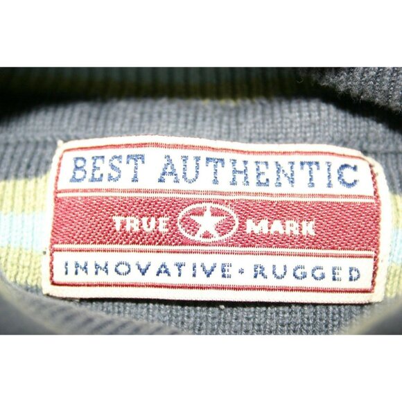 Best Authentic Womens Striped Long Sleeve Sweater Gray Green Size Medium - Picture 5 of 5